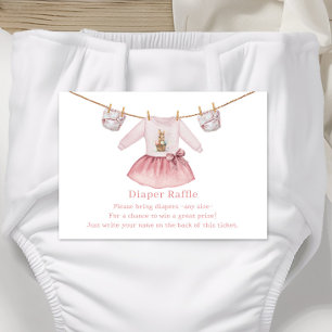 Easter Diaper Raffle Pink Girl Baby Shower Enclosure Card