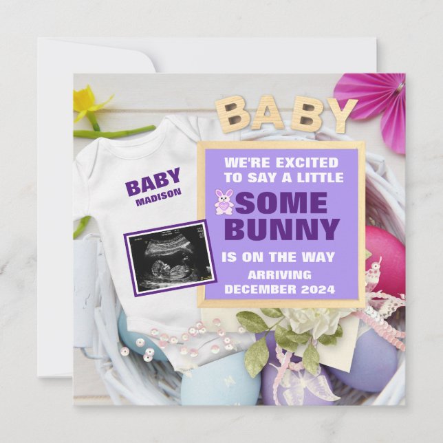 Easter Digital Pregnancy Photo Announcement (Front)