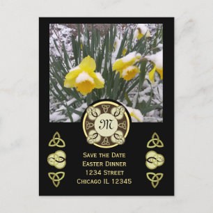 Easter Dinner Trinity Knot W Photo & Monogram Postcard