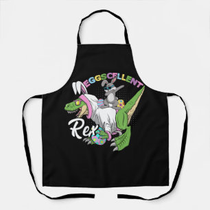 Easter Dino Eggcellent Dancing Bunny Dab On Trex D Apron