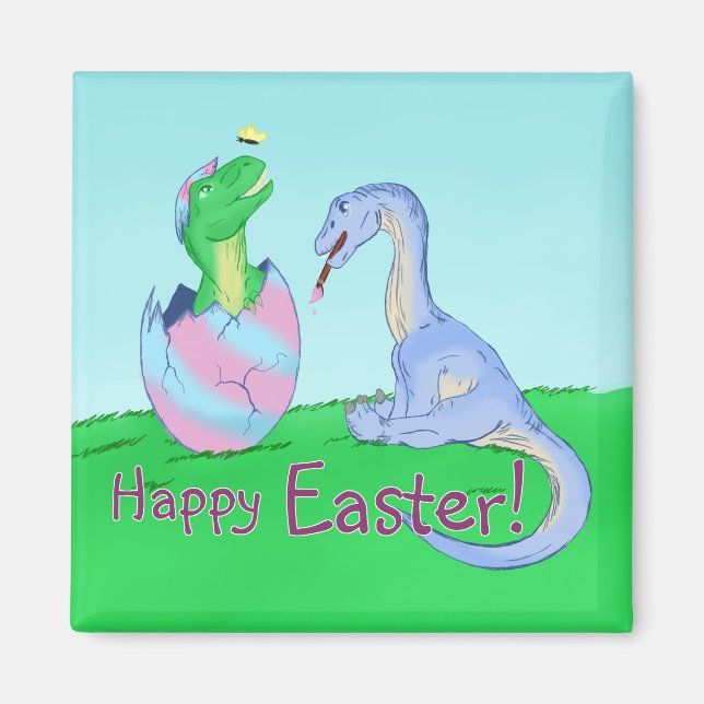 Easter Dinos Magnet (Front)
