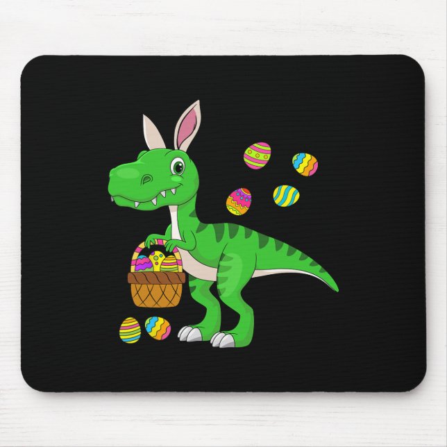 Easter Dinosaur Bunny Ears Easter Sket Stuffers Ki Mouse Pad (Front)