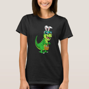 Easter Dinosaur Bunny Rex Rawr Egg Basket Happy Ea T-Shirt