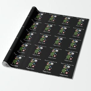 Easter Dinosaur Roar Bunny Rabbit Personalise Wrapping Paper