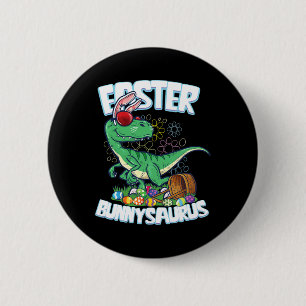 Easter Dinosaur Shirt Bunny Egg Hunt Kids Boys Vel 6 Cm Round Badge
