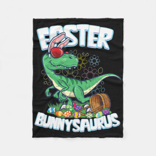 Easter Dinosaur Shirt Bunny Egg Hunt Kids Boys Vel Fleece Blanket