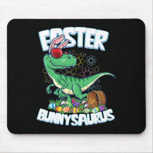 Easter Dinosaur Shirt Bunny Egg Hunt Kids Boys Vel Mouse Pad