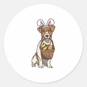 Easter Dog Bunny Costume Christian Festival Egg Classic Round Sticker