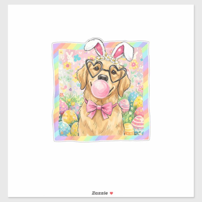 Easter Dog Bunny Ear Funny Golden Retriever Easter (Sheet)