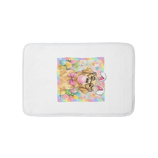 Easter Dog Bunny Ear Funny Golden Retriever Easter Bath Mat (Front)