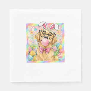 Easter Dog Bunny Ear Funny Golden Retriever Easter Napkin
