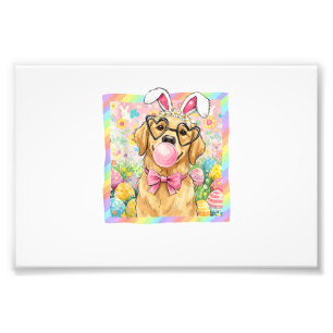 Easter Dog Bunny Ear Funny Golden Retriever Easter Photo Print