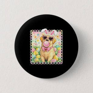 Easter Dog Bunny Ears Funny Labrador Easter Bunny  6 Cm Round Badge