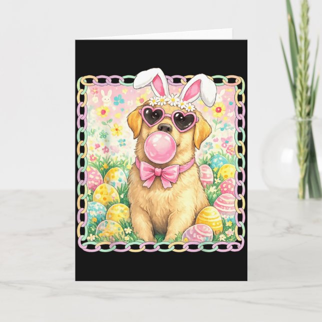 Easter Dog Bunny Ears Funny Labrador Easter Bunny  Card (Front)