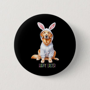 Easter Dog Bunny Spring Golden Retriever Easter Eg 6 Cm Round Badge