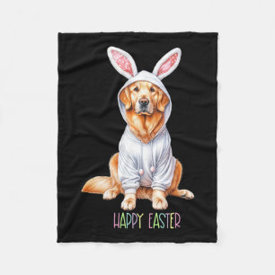 Easter Dog Bunny Spring Golden Retriever Easter Eg Fleece Blanket