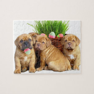 Easter Dogue de Bordeaux pups Jigsaw Puzzle