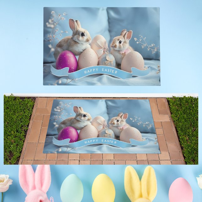 Easter Doormat Two Rabbits & Easter Eggs (Creator Uploaded)