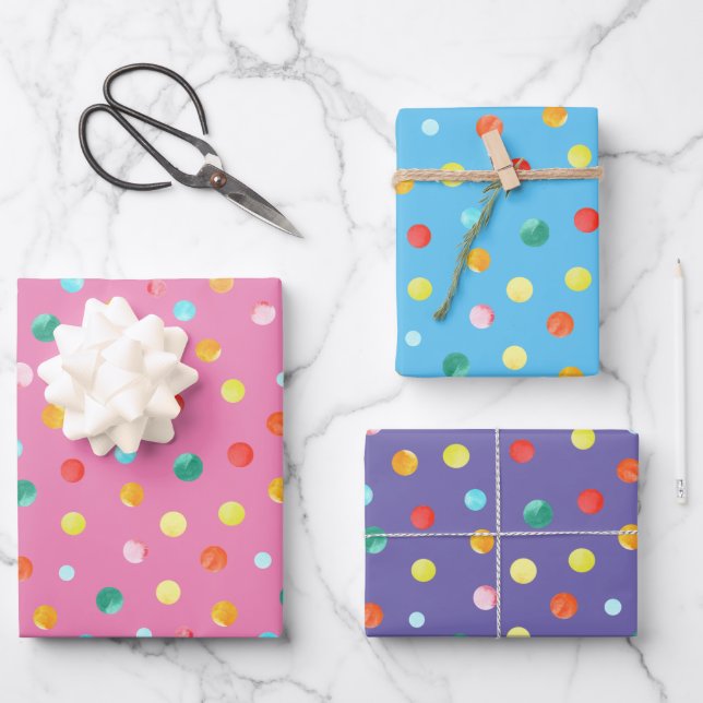 Easter Dots Custom Background Colours Wrapping Paper Sheet (Front)