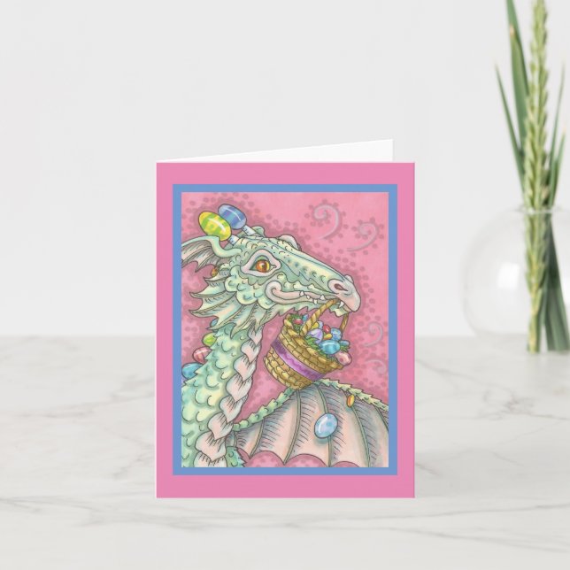 EASTER DRAGON EGG DROP GREETING NOTE CARD Blank (Front)