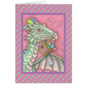 EASTER DRAGON EGG DROP GREETING NOTE CARD Verse