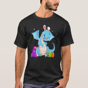 Easter Dragon Holiday Bunny Ears and coloured eggs T-Shirt