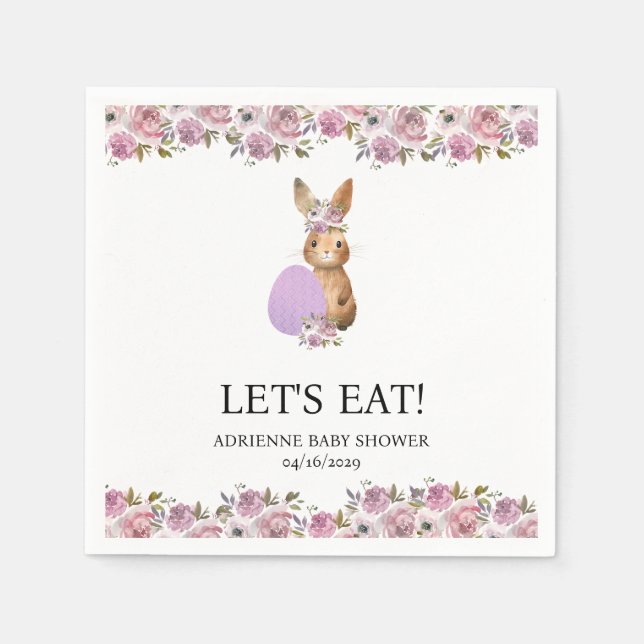 Easter Drinks Baby Shower  Napkin (Front)