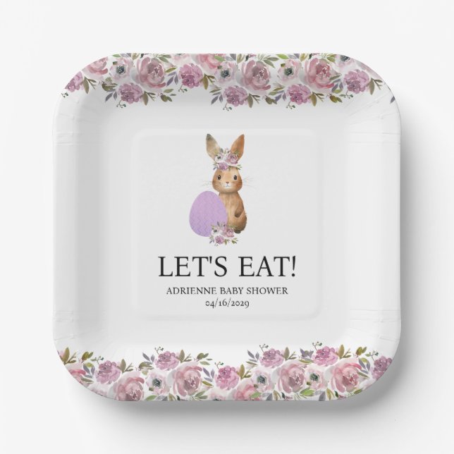 Easter Drinks Baby Shower  Paper Plate (Front)