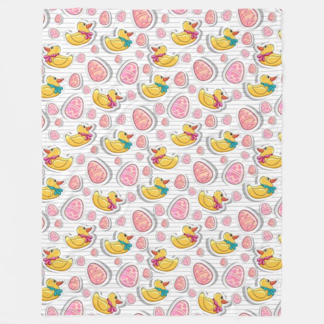 Easter Duck And Eggs Pattern Fleece Blanket (Front)