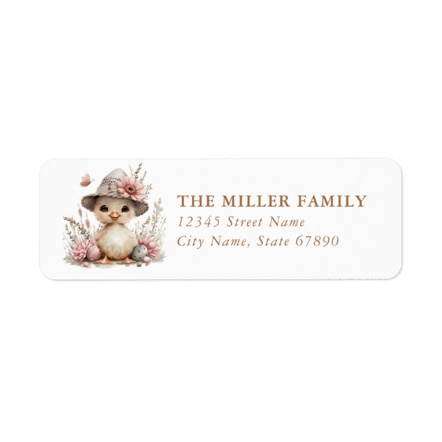 Easter Duck Return Address Labels (Front)