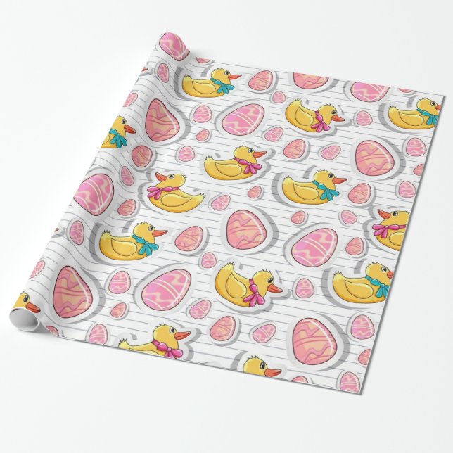 Easter Duck Wrapping Paper (Unrolled)