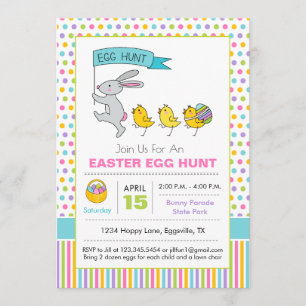 Easter Easter Egg Hunt Invitation Bunny Parade