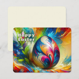 Easter Egg abstract vivid Colour Flow - Holiday Card
