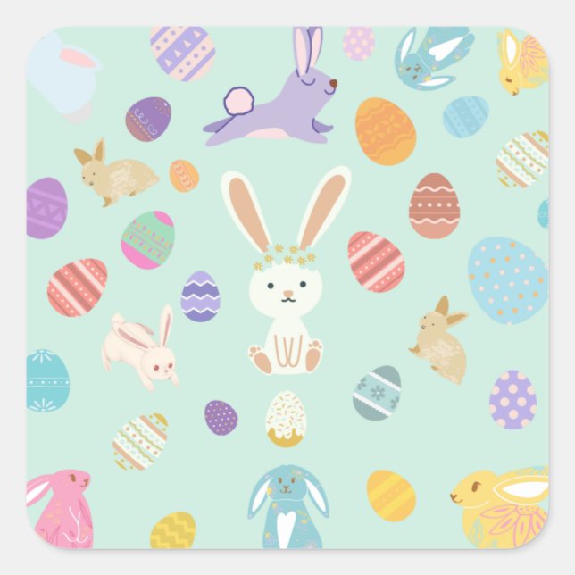 Easter egg and rabbit sticker (Front)