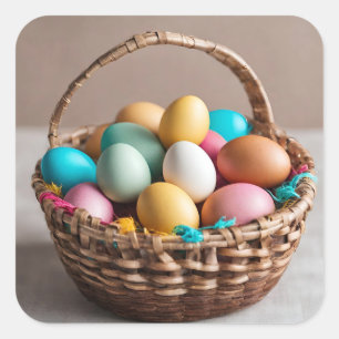 Easter egg Basket Square Sticker