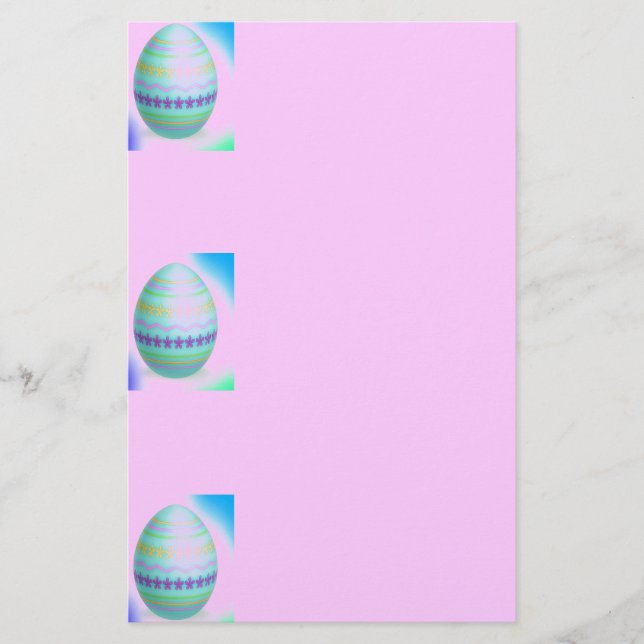 Easter Egg Blues Stationery (Front)