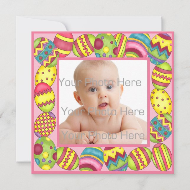 Easter Egg Border Photo Card (Front)