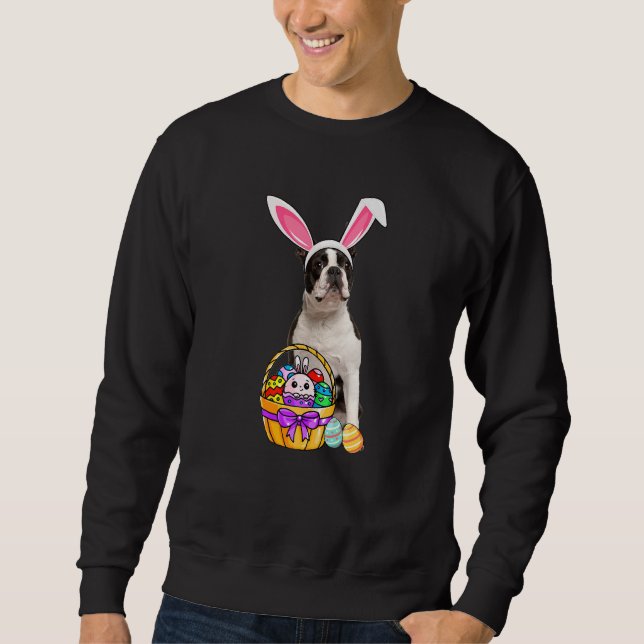 Easter Egg  Boston Terrier Easter Sweatshirt (Front)