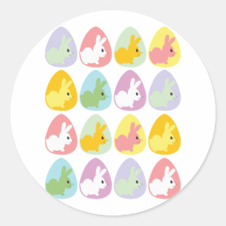 Easter Egg Bunnies Classic Round Sticker