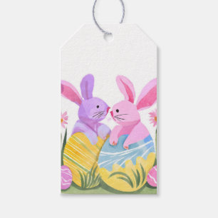 Easter Egg Bunnies   Pastel Watercolor Gift Tags