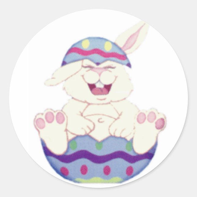 Easter Egg Bunny Classic Round Sticker (Front)