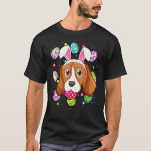 Easter Egg Bunny Ear Beagle Dog Face Easter Sunday T-Shirt