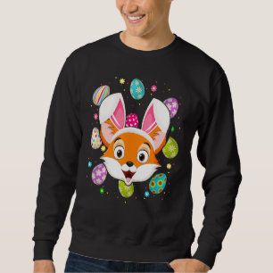 Easter Egg Bunny Ear Fox Face Easter Sunday Sweatshirt