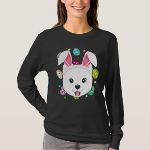 Easter Egg Bunny Ear Samoyed Dog Face Easter Sund T-Shirt