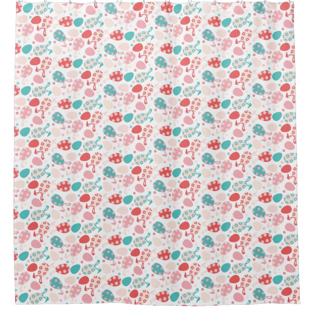 Easter Egg Bunny Ears Pattern Shower Curtain (Front)