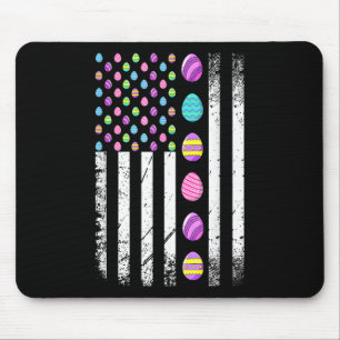 Easter Egg Bunny Usa American Flag Patriotic Men W Mouse Pad