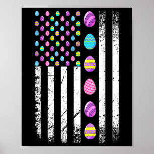 Easter Egg Bunny Usa American Flag Patriotic Men W Poster