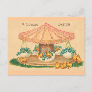 Easter Egg Carousel Vintage Easter Holiday Postcard
