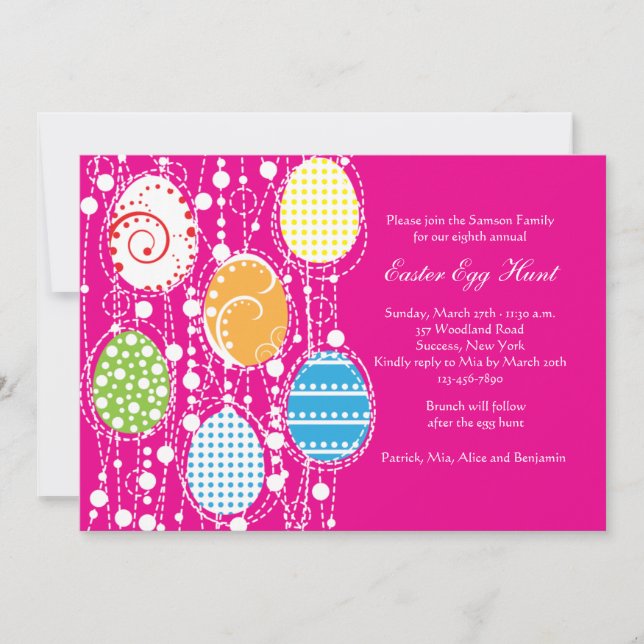 Easter Egg Cascade Invitation (Front)