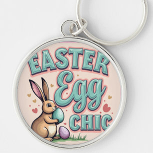 Easter Egg Chic: Vintage Bunny Charm Key Ring